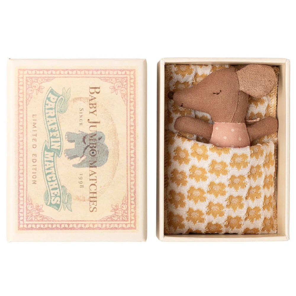 Sleepy Wakey Baby Mouse in box Rose - Maileg