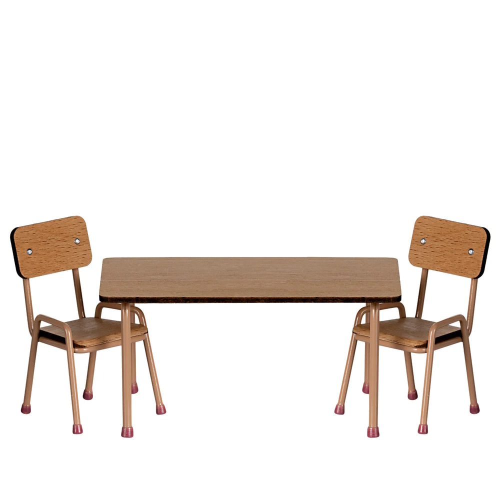 Table and Chair Set Mouse Dark Powder - Maileg