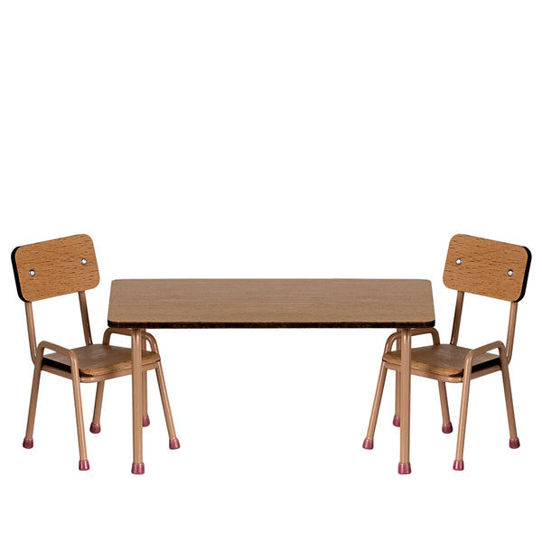 Table and Chair Set Mouse Dark Powder - Maileg