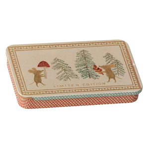 Metal Box Sliding Lid Christmas Mice - Maileg