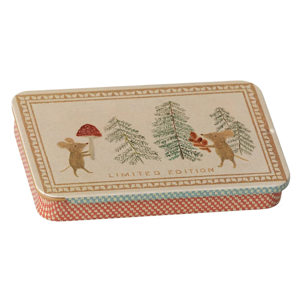 Metal Box Sliding Lid Christmas Mice - Maileg