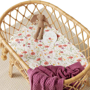 Meadow Organic Bassinet Sheet / Change Pad Cover - Snuggle Hunny
