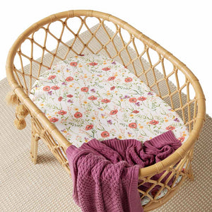 Meadow Organic Bassinet Sheet / Change Pad Cover - Snuggle Hunny