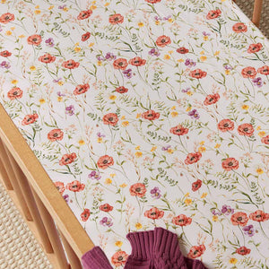 Meadow Organic Fitted Cot Sheet - Snuggle Hunny