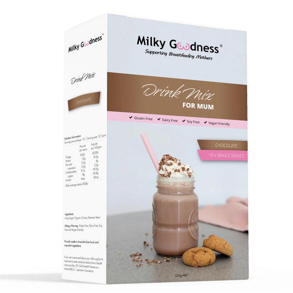 Chocolate Lactation Drink Mix | 10 Single Serves - Milky Goodness