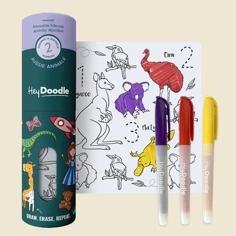 Aussie Animals Mini Colouring & Doodle Mat - Hey Doodle