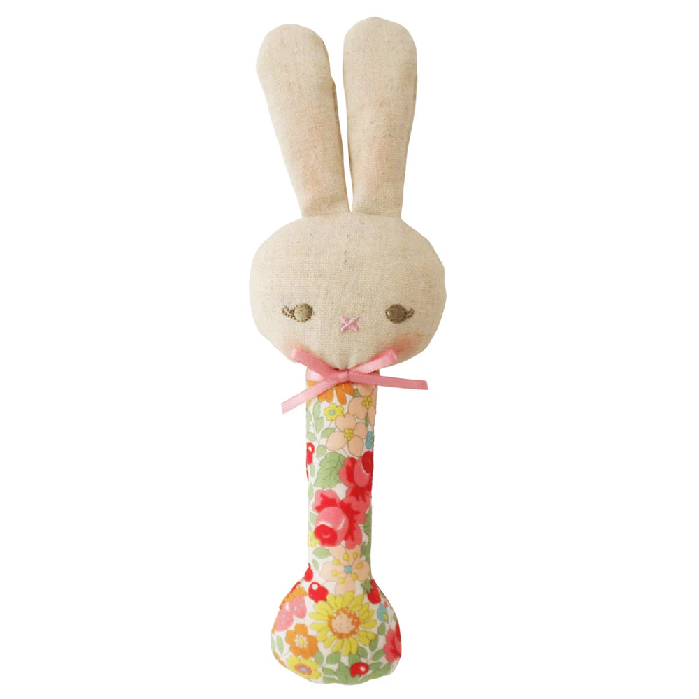 Baby Bunny Stick Rattle Spring Blossom - Alimrose