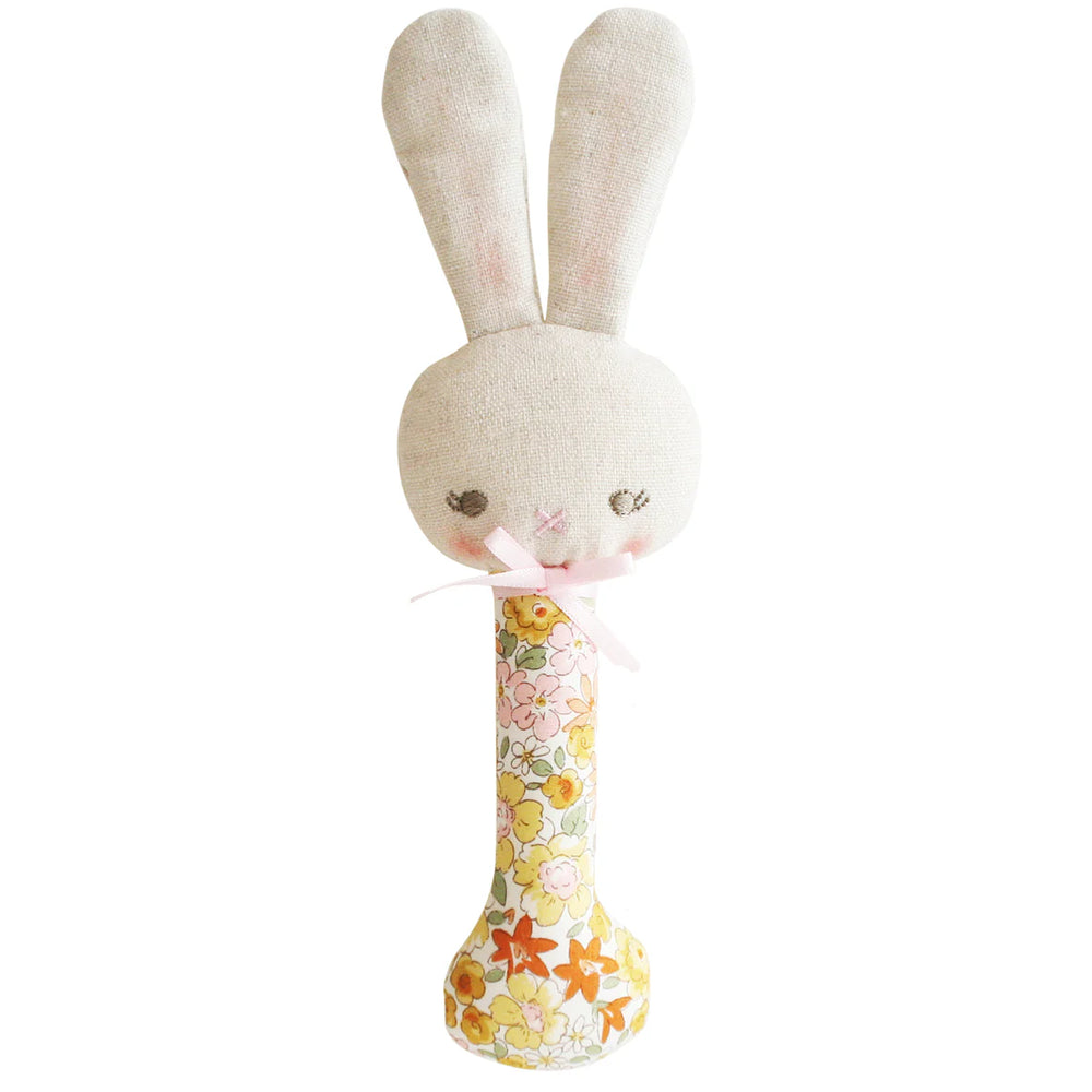 Baby Bunny Stick Rattle - Sweet Marigold - Alimrose
