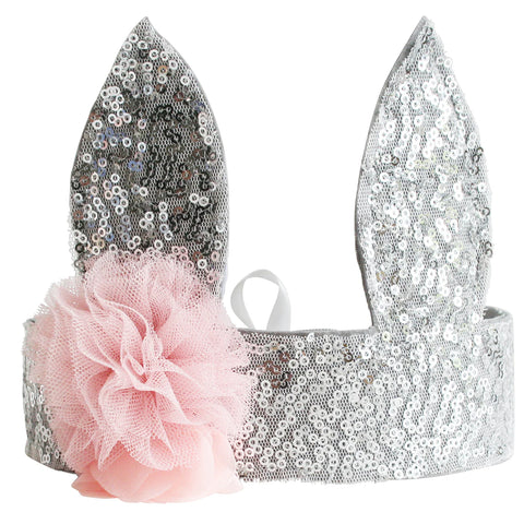 Sequin Bunny Crown Silver - Alimrose