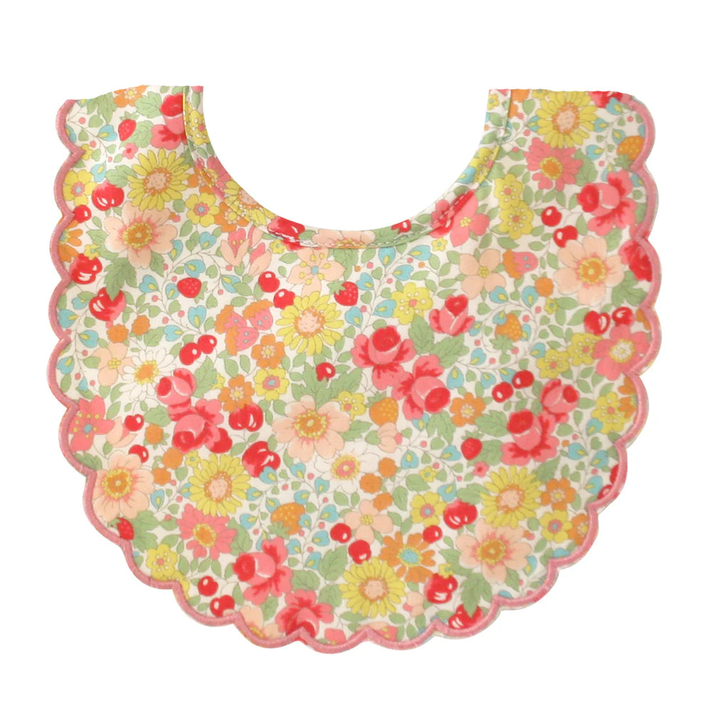 Scallop Edge Baby Bib – Spring Blossom - Alimrose