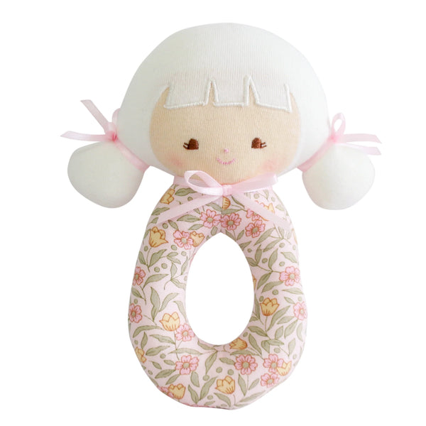 Audrey Grab Rattle 15cm Blossom Lily Pink - Alimrose