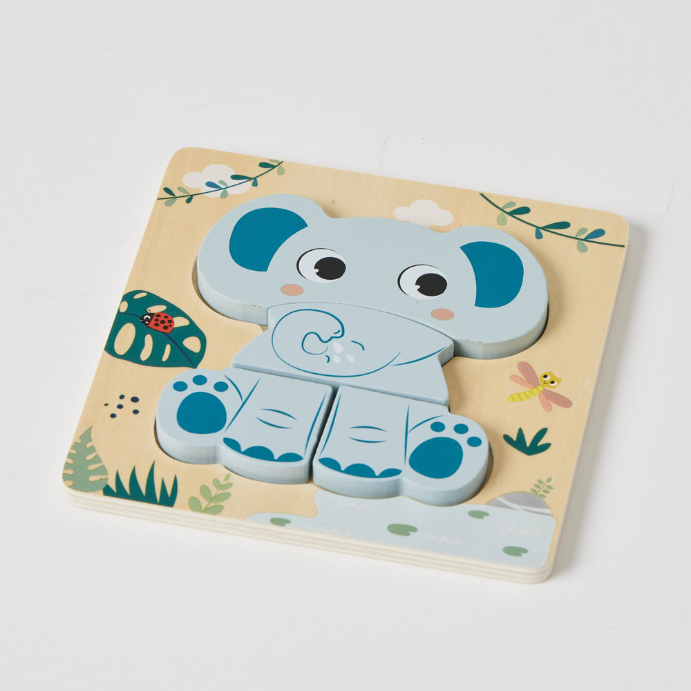 Wooden Elephant Small Puzzle - Zookabee