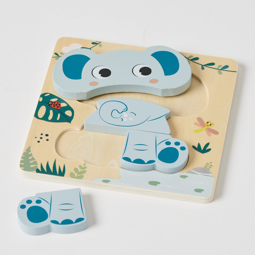 Wooden Elephant Small Puzzle - Zookabee