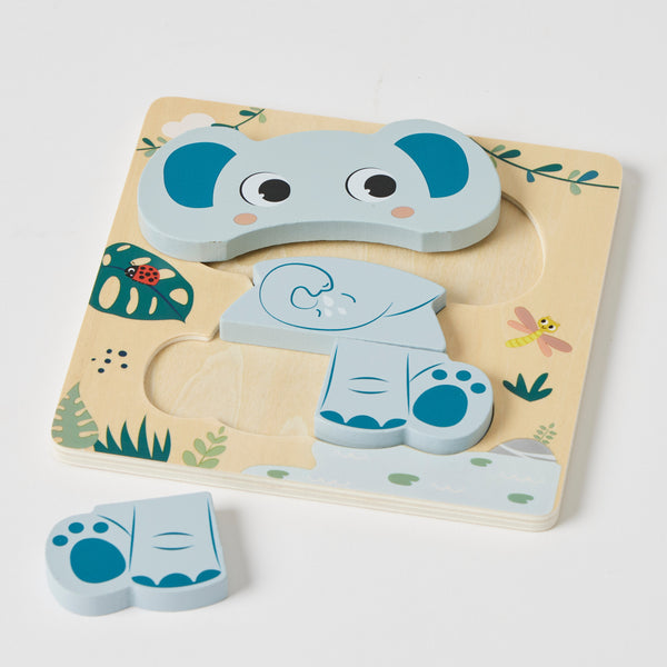 Wooden Elephant Small Puzzle - Zookabee