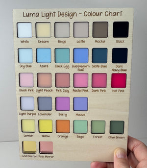 Custom Name Sign - Rainbow Letters Blues - Triple Layered Acrylic name plaque - Luma Lights