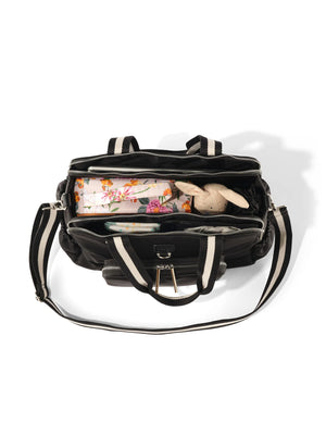 Triple Tote Nappy Bag - Black Nylon - OIOI