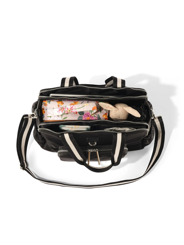 Triple Tote Nappy Bag - Black Nylon - OIOI
