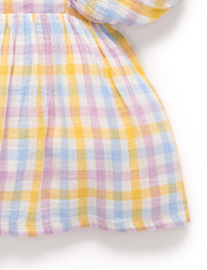 Check Gathered Dress - Pure Baby