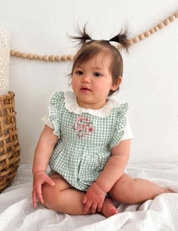 Frida Gingham Romper - Pure Baby