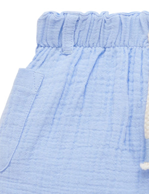 Crinkle Cotton Shorts - Carribean - Pure Baby