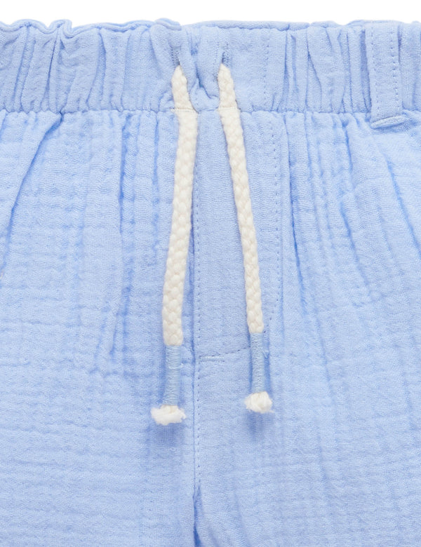 Crinkle Cotton Shorts - Carribean - Pure Baby
