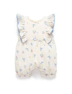 Hummingbird Ruffle Romper - Pure Baby