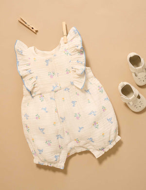 Hummingbird Ruffle Romper - Pure Baby