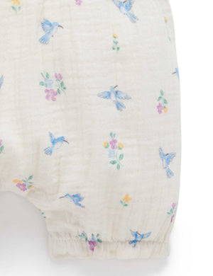 Hummingbird Ruffle Romper - Pure Baby