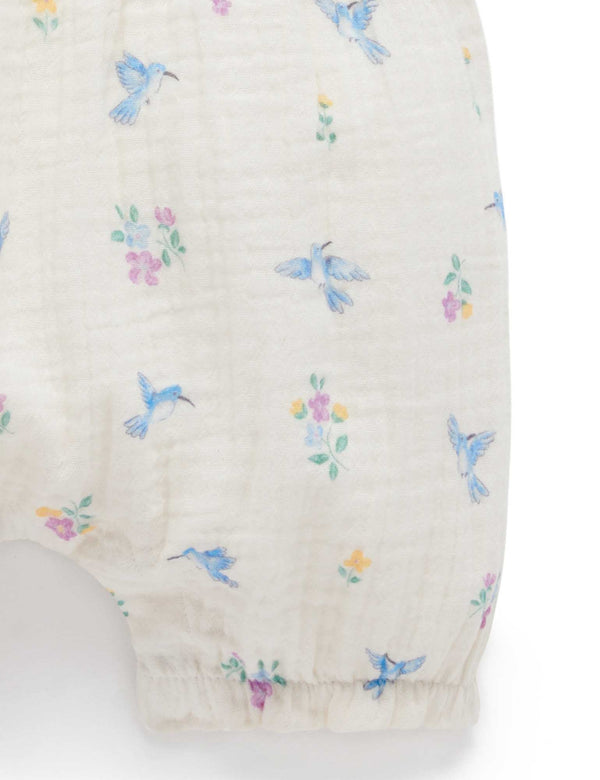 Hummingbird Ruffle Romper - Pure Baby