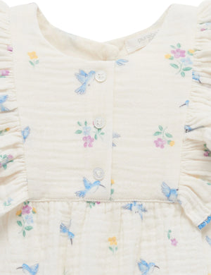 Hummingbird Ruffle Romper - Pure Baby