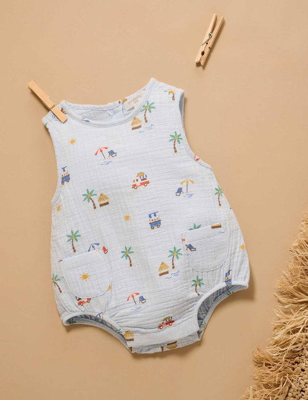 Cancun Crinkle Bodysuit - Pure Baby