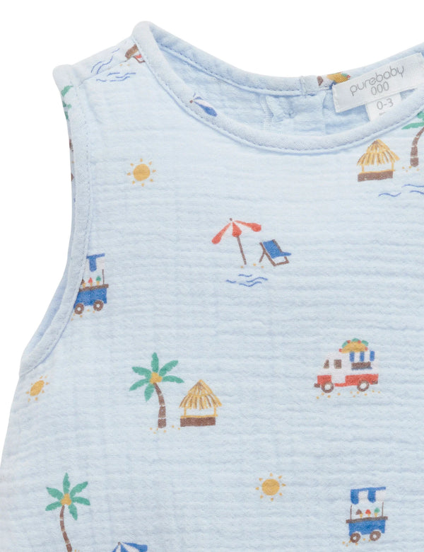 Cancun Crinkle Bodysuit - Pure Baby