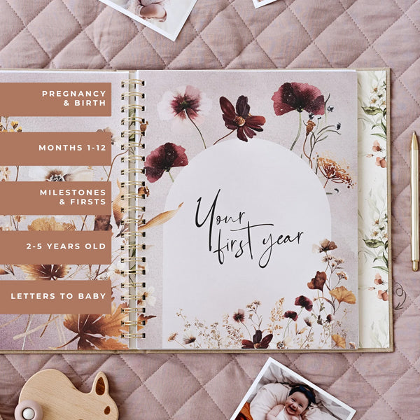 Fleur - Baby Memory Book - Peachly