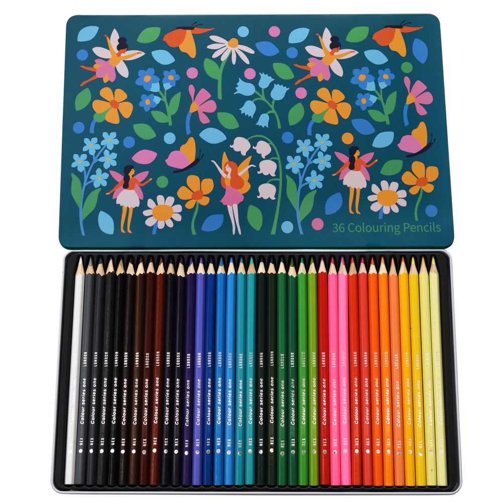36 Colouring Pencils –Fairies in the Garden - Rex London