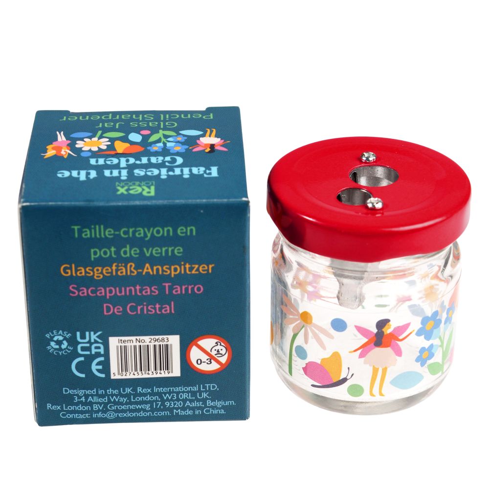 Glass Jar Pencil Sharpener – Fairies - Rex London