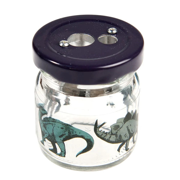 Glass Jar Pencil Sharpener - Dinosaurs - Rex London
