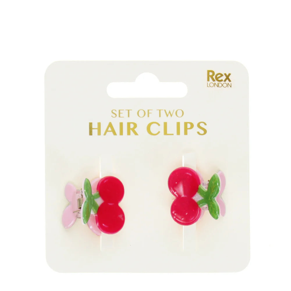 Mini Hair Claw Clips Set of 2 - Cherries - Rex London