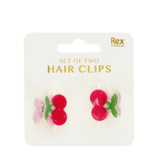 Mini Hair Claw Clips Set of 2 - Cherries - Rex London
