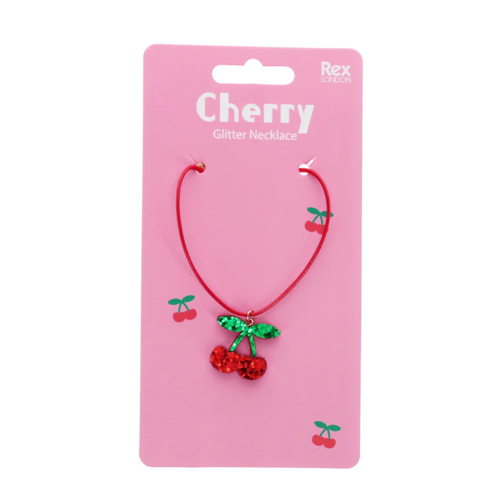 Glitter Necklace - Cherry - Rex London
