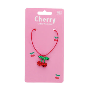 Glitter Necklace - Cherry - Rex London