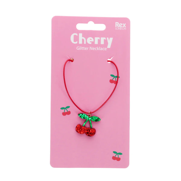 Glitter Necklace - Cherry - Rex London