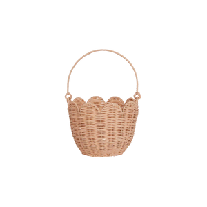 Rattan Tulip Carry Basket - Seashell Pink - Olli Ella