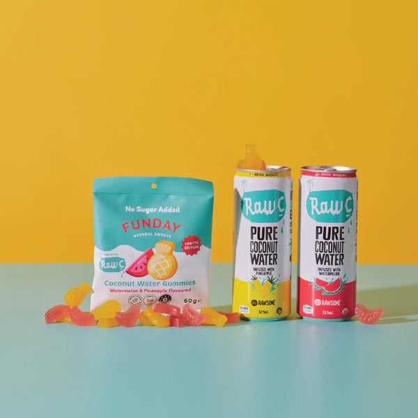 FUNDAY X Raw C Fruity Coconut Water Flavoured Gummies - Funday Natural Sweets