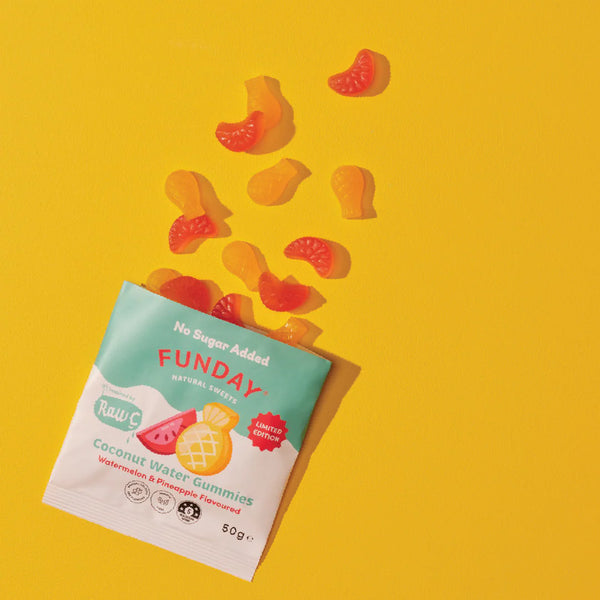 FUNDAY X Raw C Fruity Coconut Water Flavoured Gummies - Funday Natural Sweets