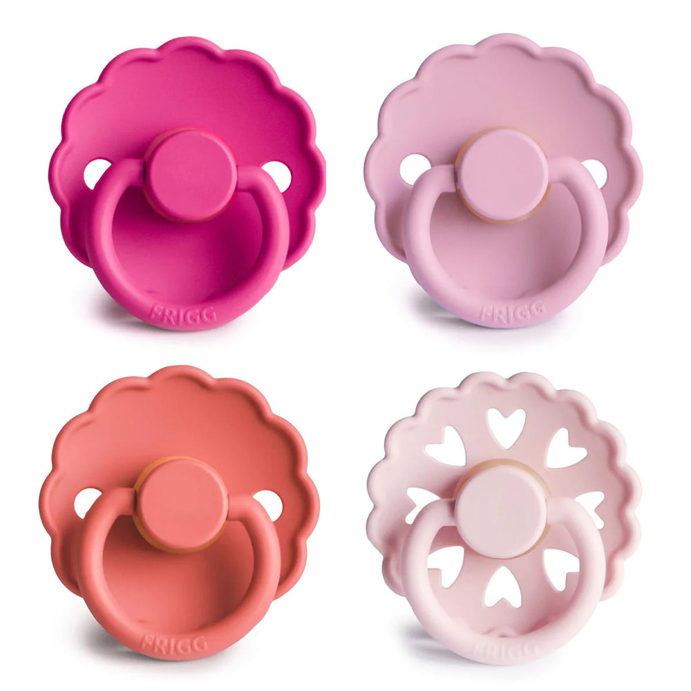 Multi Pacifier 4 Pack Latex - Rosy Romance - Frigg