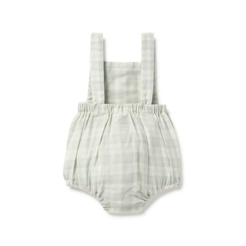 Sage Gingham Playsuit - Aster & Oak DISCOUNTED
