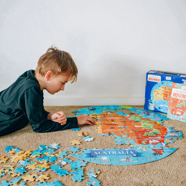 Travel, Learn and Explore - Puzzle and Book Set - Australia, 210 pcs - Sassi