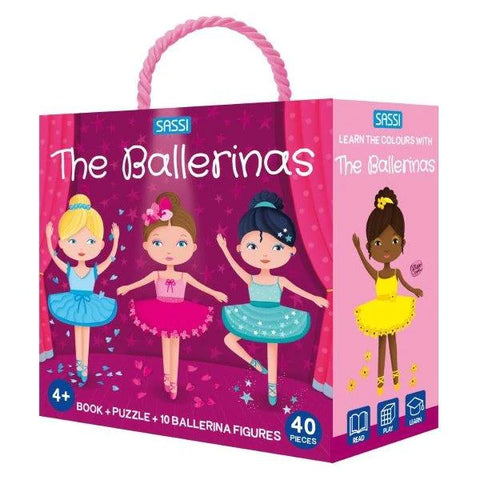 3D Puzzle and Book Set - Learn Colours Ballerina, 40 pcs - Sassi