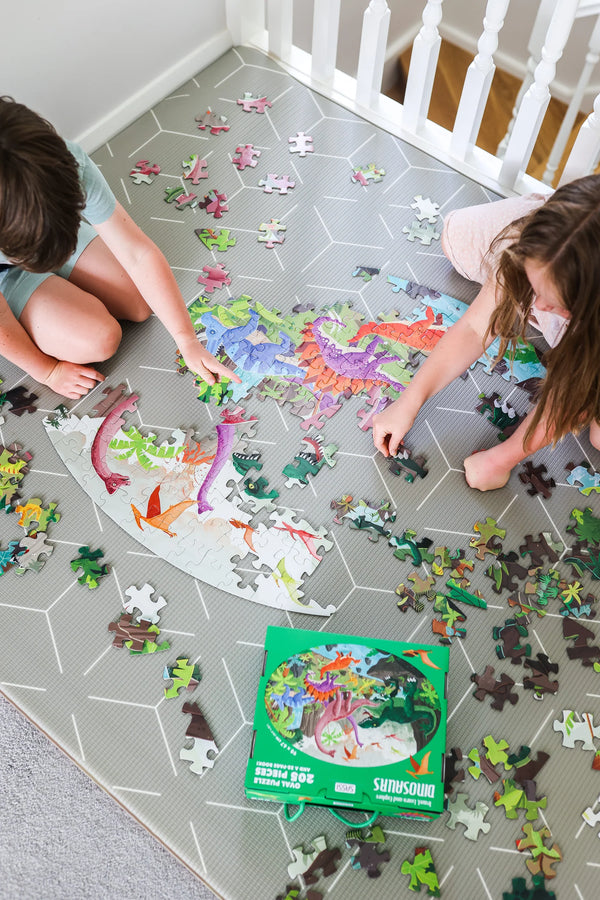 Travel, Learn and Explore - Puzzle and Book Set - Dinosaurs, 205 pcs - Sassi