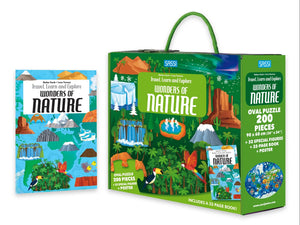 Travel, Learn and Explore - Book and 3D Puzzle Set - The Wonders of Nature, 205 pcs - Sassi